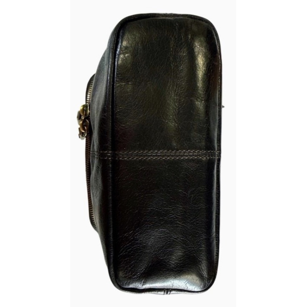 HOBO International Black Leather Crossbody Bag Y2K Boho Moto Brass Tassel Zip - Picture 12 of 16